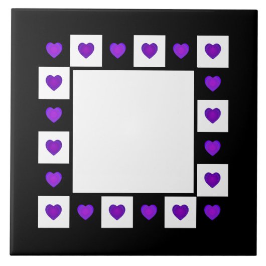 セラミックタイルを打つB&Wパープルハート タイル (正面)