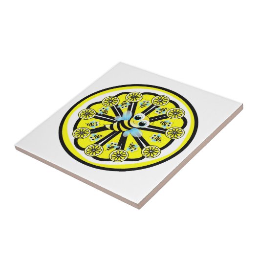 セラミックタイルイエローレモン(昆虫)マルハナバチ タイル (側面)