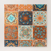 セラミックタイルオーナメント:抽象芸術パターン。 ジグソーパズル (横)