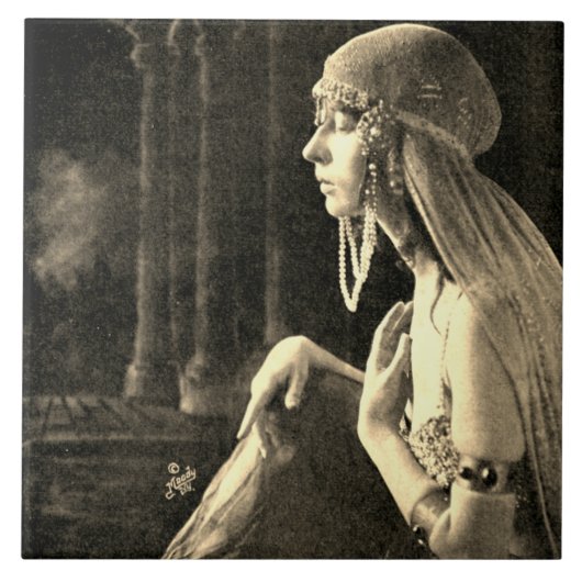 セラミックタイルキラヴィンテージダンサー タイル (正面)