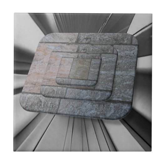 セラミックタイルグレーストライプ タイル (正面)