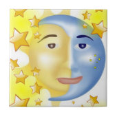 セラミックタイルサンムーンイエロースター タイル (正面)