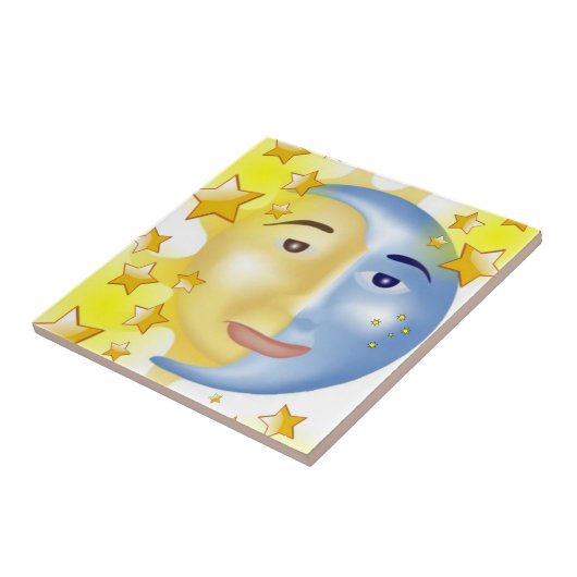 セラミックタイルサンムーンイエロースター タイル (側面)