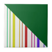 セラミックタイルストライプのカラフル緑 タイル (正面)