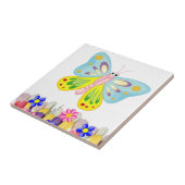 セラミックタイルチューリップフローラ蝶 タイル (側面)