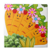 セラミックタイルニンジン豆ビーガンフローラ タイル (正面)