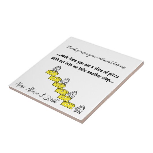 セラミックタイルネズミチーズピッツァーリアンサンキュー タイル (側面)