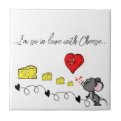 セラミックタイルネズミチーズピッツァーリラブ タイル (正面)