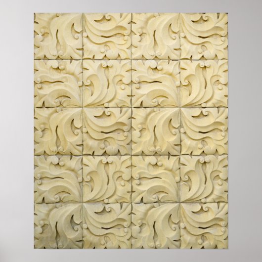 セラミックタイルパターンテクスチャアーキテクチャstucco ポスター (正面)