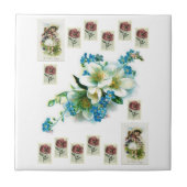 セラミックタイルビクトリアンフローラ タイル (正面)