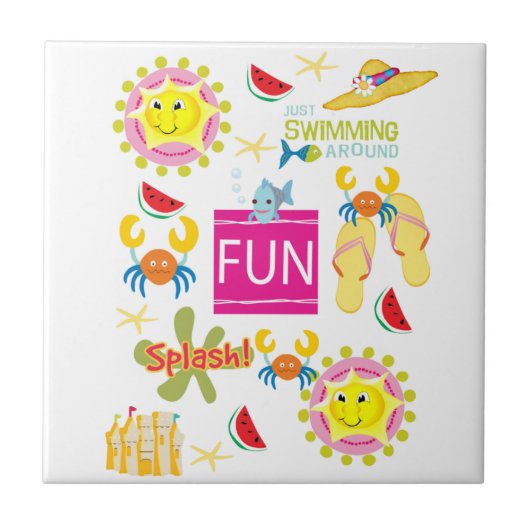 セラミックタイルビーチハウスおもしろい タイル (正面)