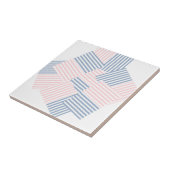 セラミックタイルピンク&ブルーストライプ タイル (側面)