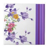 セラミックタイルフローラストライプ タイル (正面)