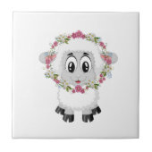 セラミックタイルフローラヒツジの花 タイル (正面)