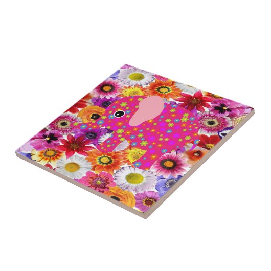 セラミックタイルフローラ象 タイル (側面)