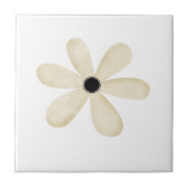 セラミックタイルベージュフラワーフローラ タイル (正面)
