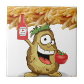 セラミックタイルポテトフライフランスのトケチャップトマト タイル (正面)