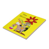 セラミックタイルメキシカンドンキードッグフローラビバメキシコ タイル (側面)