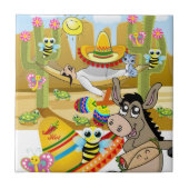 セラミックタイルメキシカンマンドンキーサンバタフライ タイル (正面)