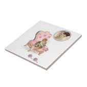 セラミックタイルヴィンテージガール女猫フローラ タイル (側面)