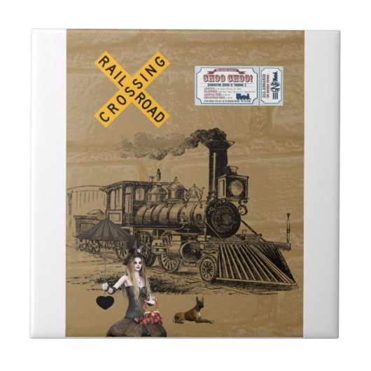 セラミックタイルヴィンテージトレンドッグ タイル (正面)