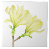 セラミックタイル上の黄色いマグノリアス(1W) タイル (正面)