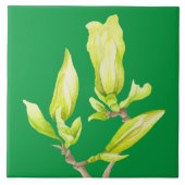 セラミックタイル上の黄色いマグノリア(2G) タイル (正面)