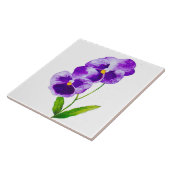 セラミックタイル上の「パンジーパーティー」(III) タイル (側面)