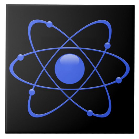 セラミックタイル原子の50年代のレトロのヴィンテージMの青 タイル (正面)