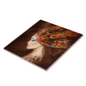 セラミックタイル女性蝶Large(6" X 6") タイル (側面)