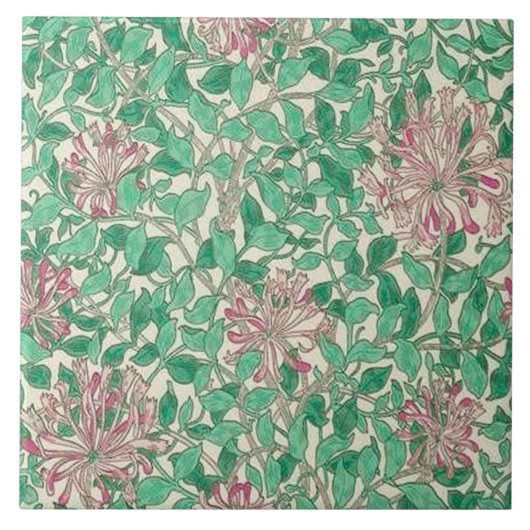 セラミックタイル暖炉William Morrisデザイン010 タイル (正面)