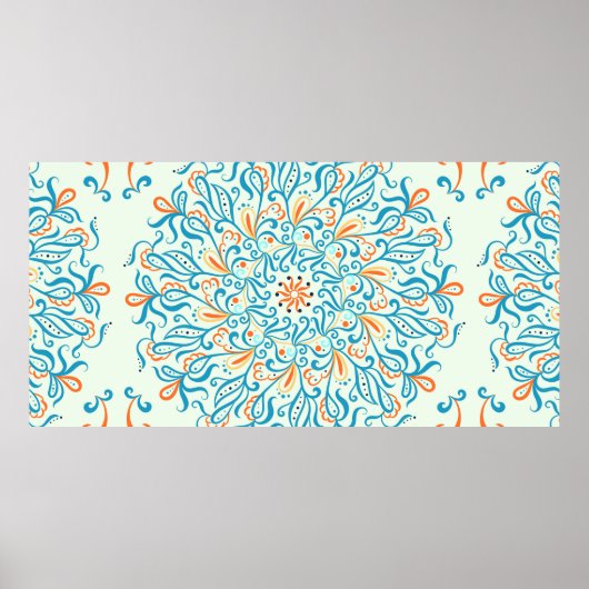 セラミックタイル用オーナメント。抽象芸術パターン。 ポスター (正面)