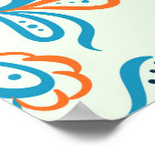 セラミックタイル用オーナメント。抽象芸術パターン。 ポスター (角)