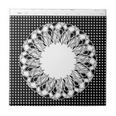 セラミックタイル白および黒水玉模様 タイル (正面)