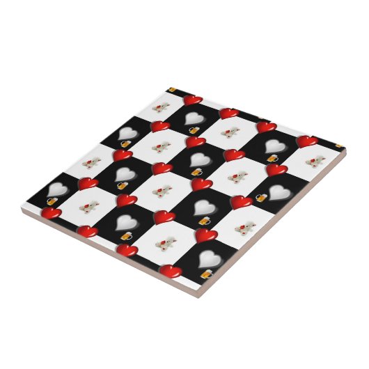 セラミックタイル白テディベア タイル (側面)