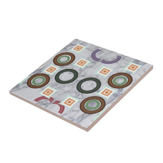 セラミックタイル白大理石抽象芸術 タイル (側面)