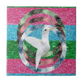 セラミックタイル白鳥円形 タイル (正面)