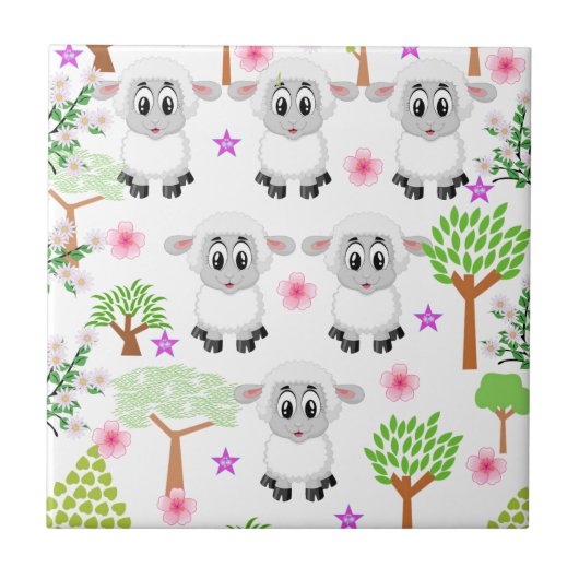 セラミックタイル羊の木フローラ タイル (正面)