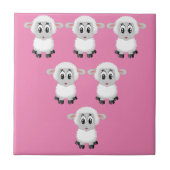 セラミックタイル羊ピンク タイル (正面)