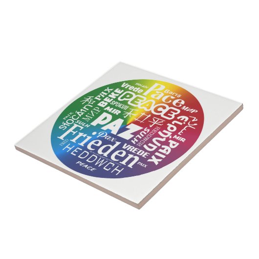 セラミックタイル表示Peace Paz Pax多言語 タイル (側面)