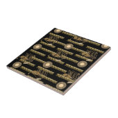 セラミックタイル黒カントリーロープ タイル (側面)