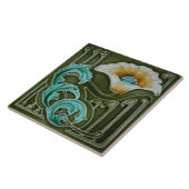 セラミックタイル – アンティーク探しポピーアールヌーボー (側面)