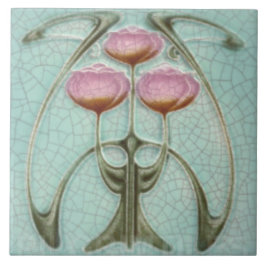 セラミックタイル – アンティーク牡丹ピンク