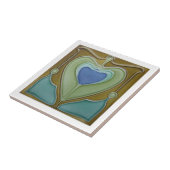 セラミックタイル – アールヌーボーアンティークハートフローラ (側面)