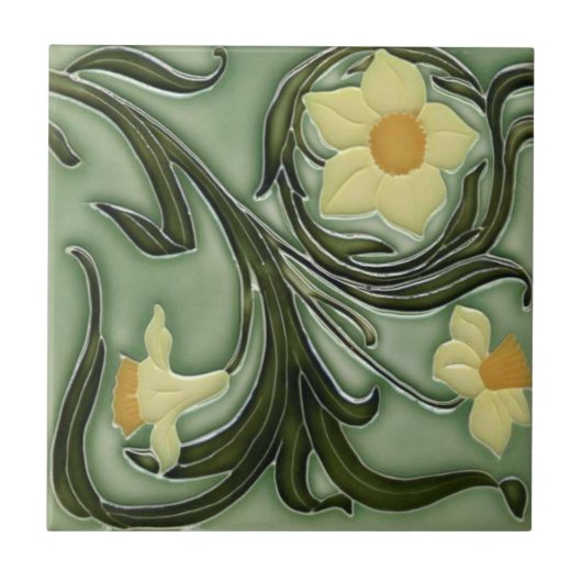 セラミックタイル – アールヌーボーダフォジル4 (正面)