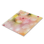 セラミックタイル – イエローピンクモダンフローラ (側面)