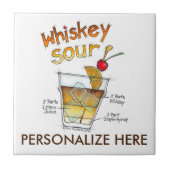 セラミックタイル – ウィスキーサワーレシピカクテルアート (正面)