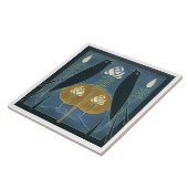 セラミックタイル – ソンバードアールヌーボーフローラホワイト (側面)