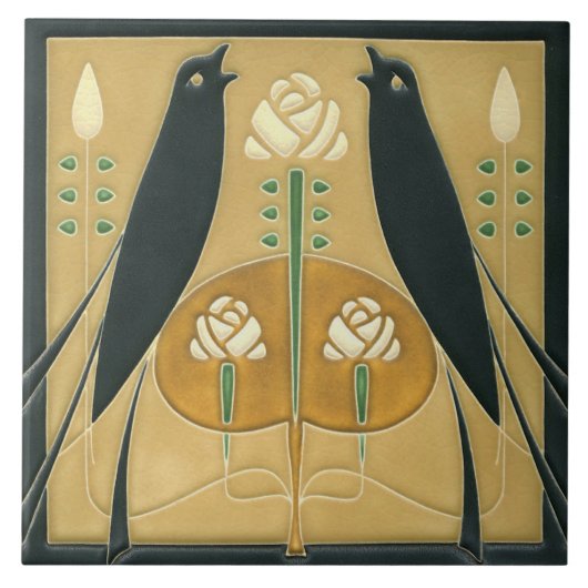 セラミックタイル – ソンバードアールヌーボーフローラ (正面)