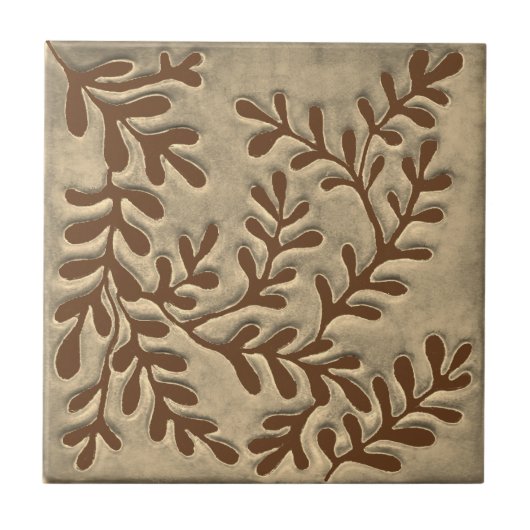 セラミックタイル、ブラウンおよびタン離れセラミックスタイル タイル (正面)